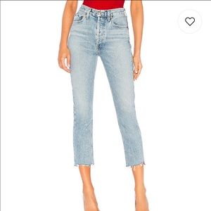 AGOLDE Riley High Rise Straight Crop in Zephyr